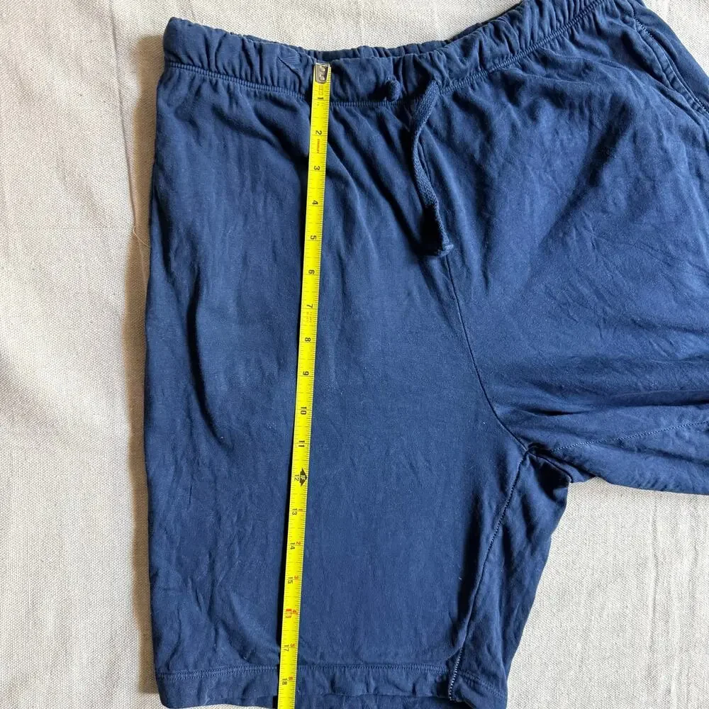 M. Singer Lounge Shorts Men's Large Made in USA Blue Drawstrings Cotton Gymcore